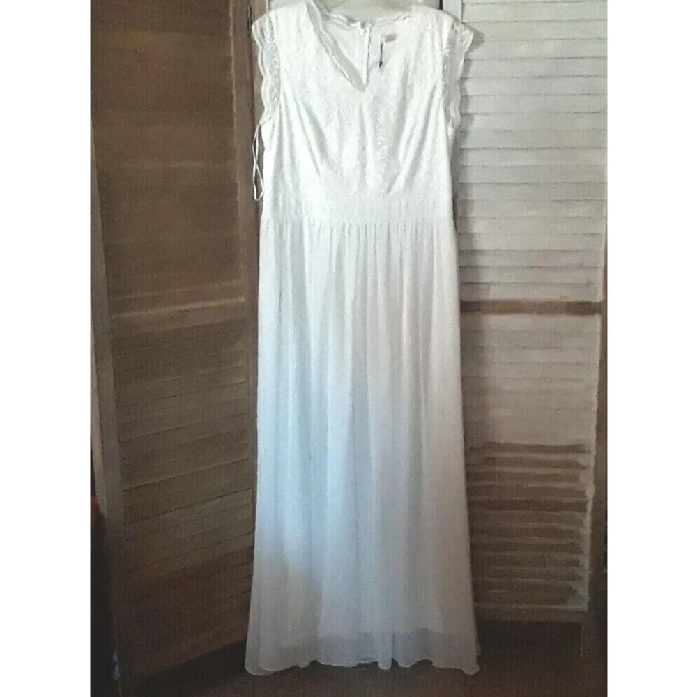 Lace Chiffon Dress After Wedding Dress Maid of Honor Sleeveless White Formal